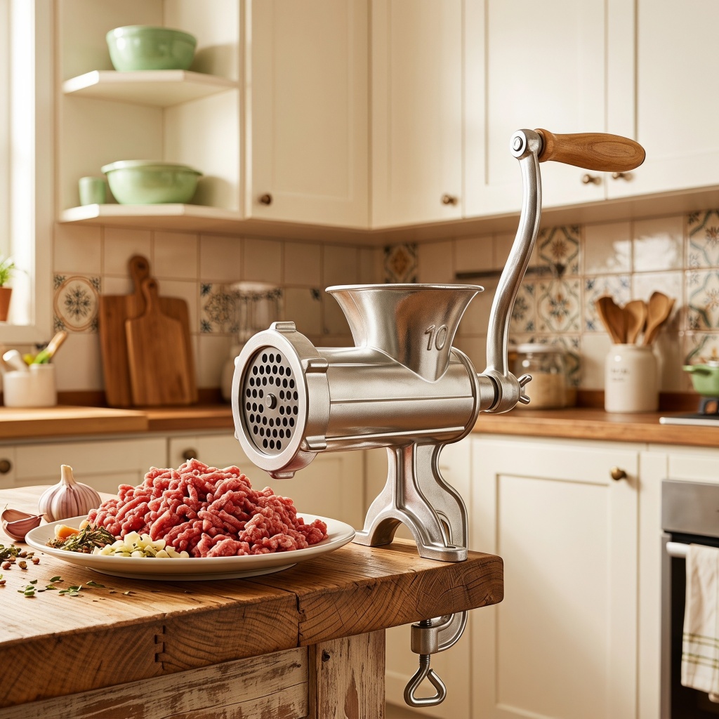 Moedor de Carne Manual Tamanho Grande Para Produzir Carne Moída e Linguiça Caseira