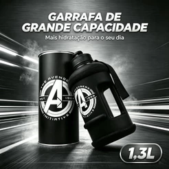 Garrafa Galão Avengers Marvel 1.3L Livre de BPA Academia Trabalho Esporte