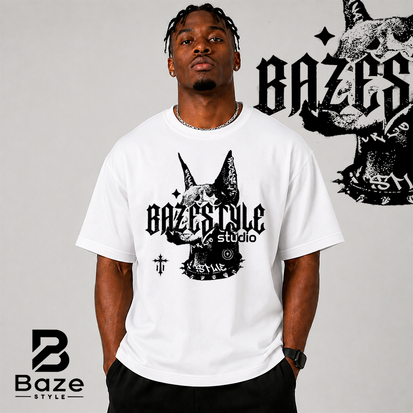 Camiseta Oversized algodão 30.1 Masculina streetwear Estampado DOG STYLE Baze Style Lançamento