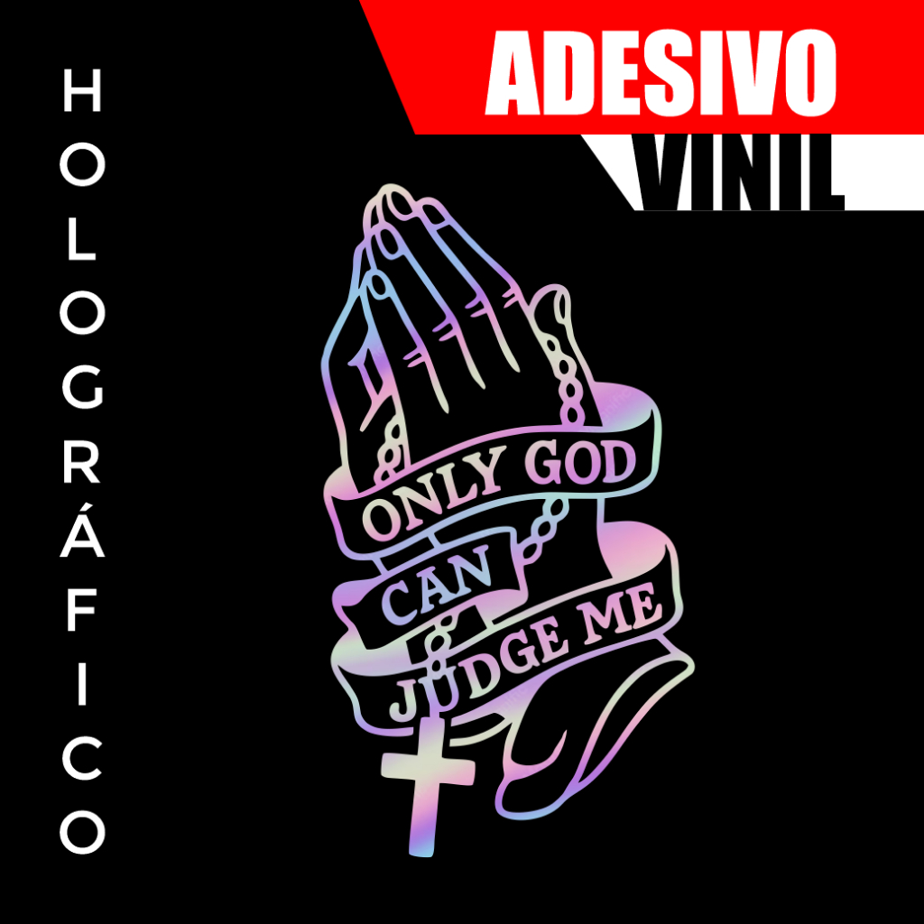 Adesivo religioso cristão mãos em oração para carro, moto, capacete, notebook..
