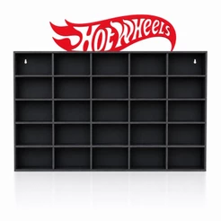 Expositor de Carrinhos Suporte de Parede 25 Carrinhos Hot Wheels Preto 42x25cm