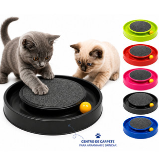 Arranhador para Gatos Redondo com Bolinha Interativo Relax Antiestresse Brinquedos para G…