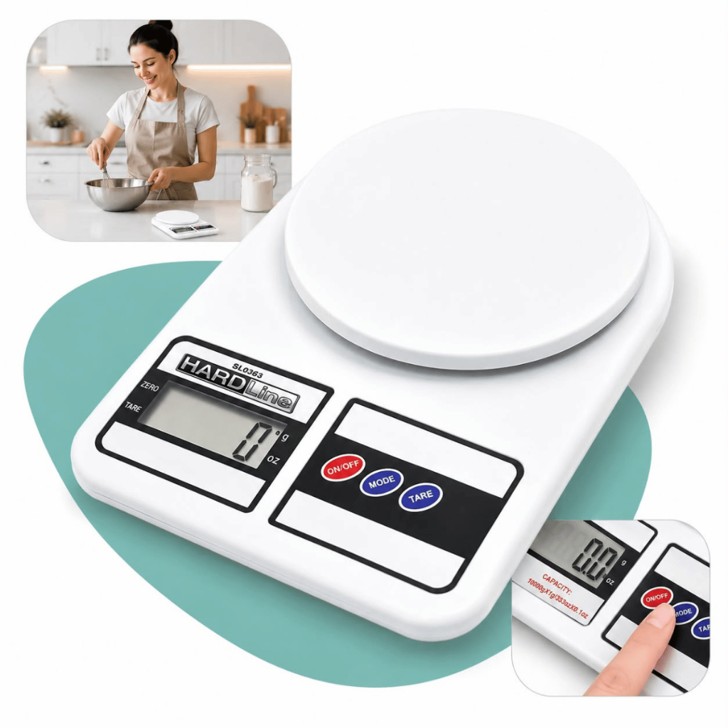 Balança de Cozinha Digital 10kg Alta Precisão Visor Led Eletrônica Portátil Dieta Confeitaria Oferta