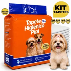 Kit 50/100/150/200 Tapetes Higiênicos Descartáveis Fralda Absorvente para Cachorro Pet Adulto e Filhote – 50x60 cm