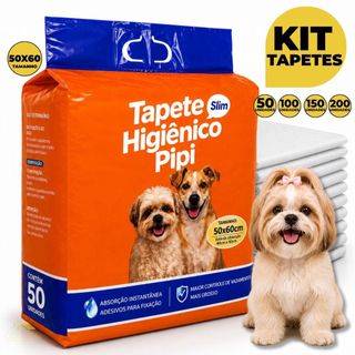 Kit 50/100/150/200 Tapetes Higiênicos Descartáveis Fralda Absorvente para Cachorro Pet Ad…