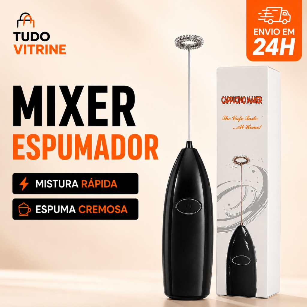 Mixer Espumador de Leite e Café Portátil Elétrico