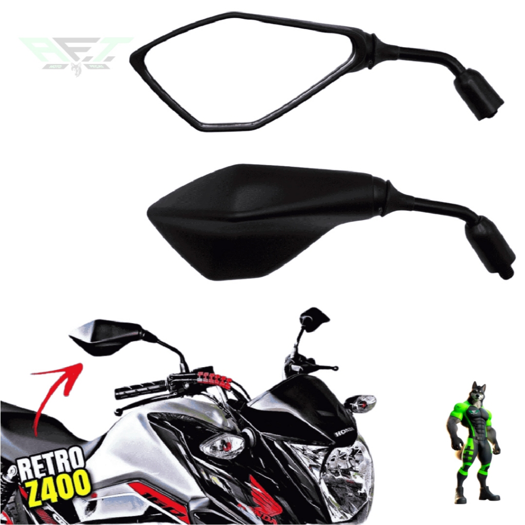 Retrovisor Esportivo Kawasaki Z400 Mini Rosca Honda