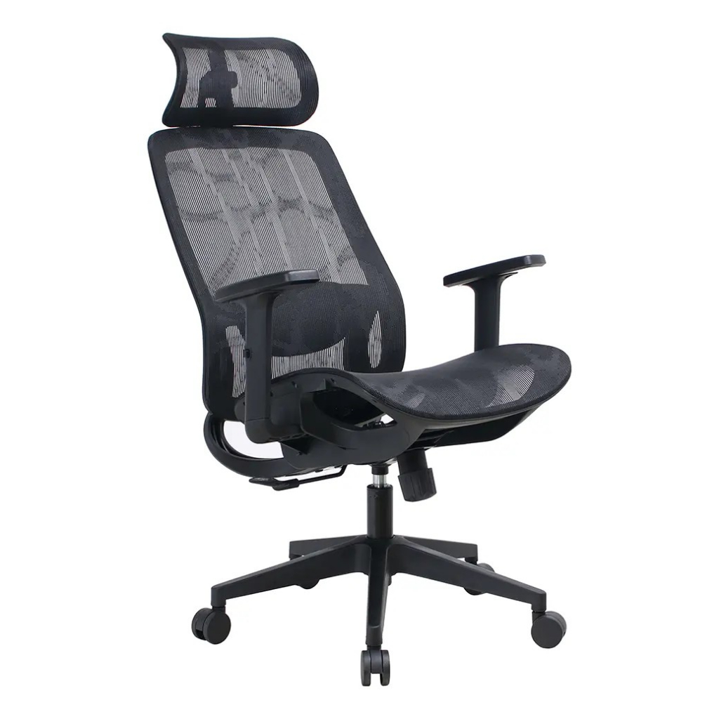 Cadeira Ergonômica de Escritório Tela Mesh Ajuste Lombar Braços Reguláveis