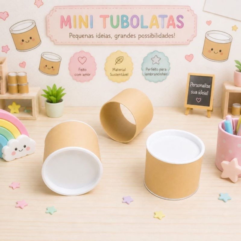 Mini Tubo Lata 5x6 Tampa Branca kit 40 unds ,festa lembrancinhas para personalizar