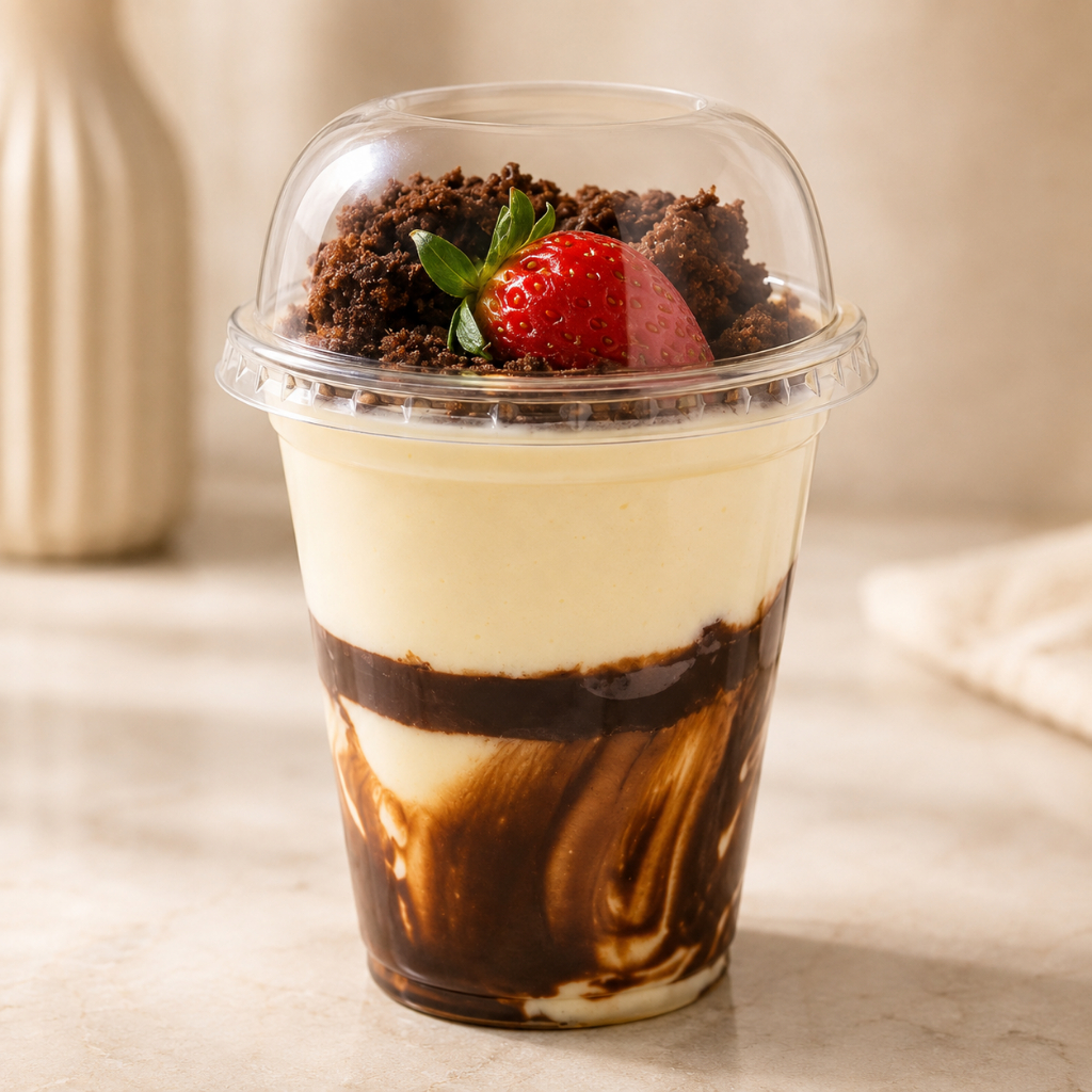 50 Copo Bolha 300/330 Ml Pp Sem Furo Copo Da Felicidade (CHOCO)