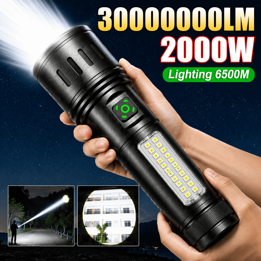Lanterna Tática Led Ultra Potente - Mais Forte do Mercado Leve Agora Aproveite Já 3000000LM