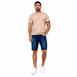 Bermudas Jeans Masculinas com Lycra Elastano Confortável