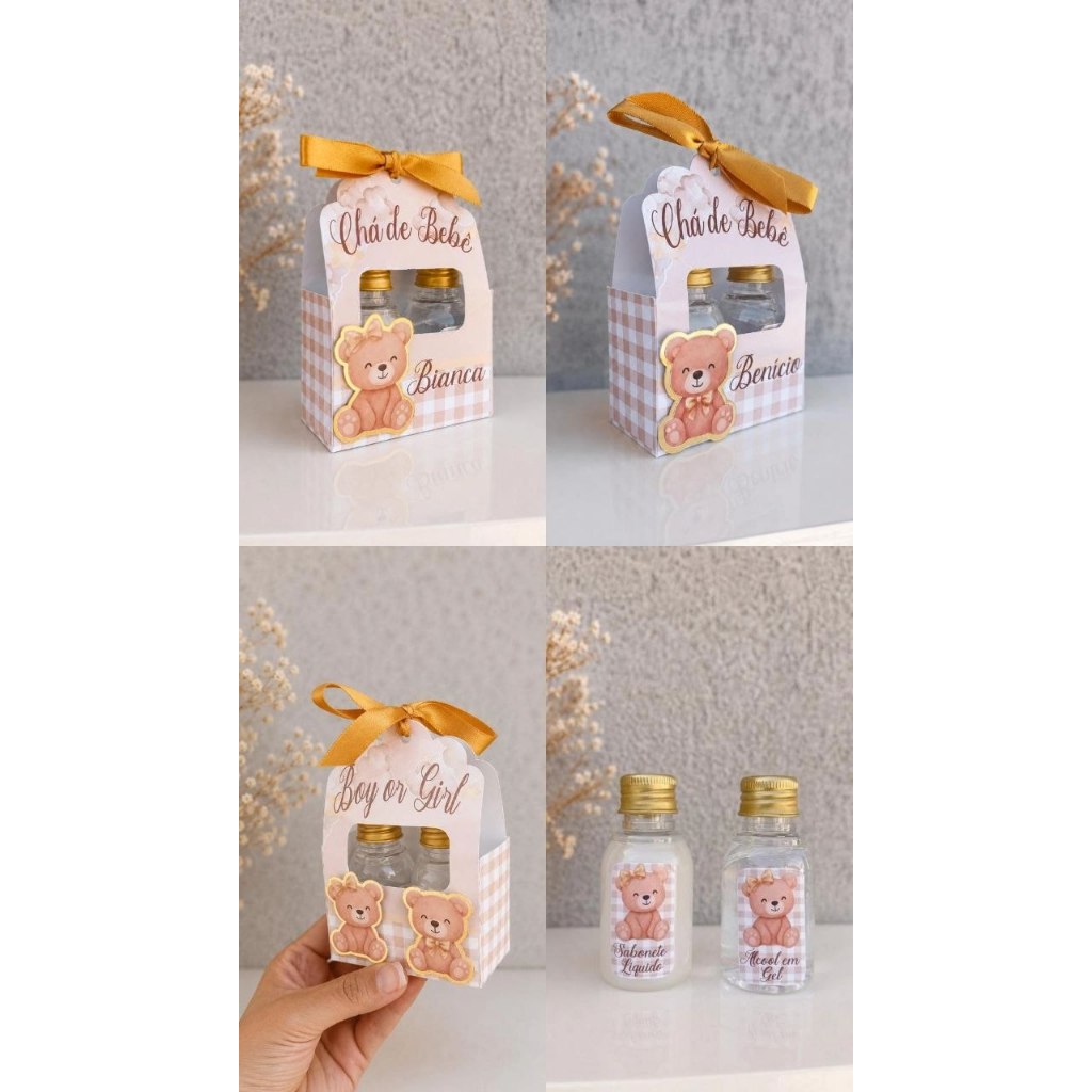 LEMBRANCINHA PARA CHÁ DE BEBÊ (MENINO OU MENINA) / CHÁ REVELAÇÃO - URSINHO NEUTRO