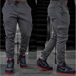 Calça Cargo Jogger Masculina Moletom
