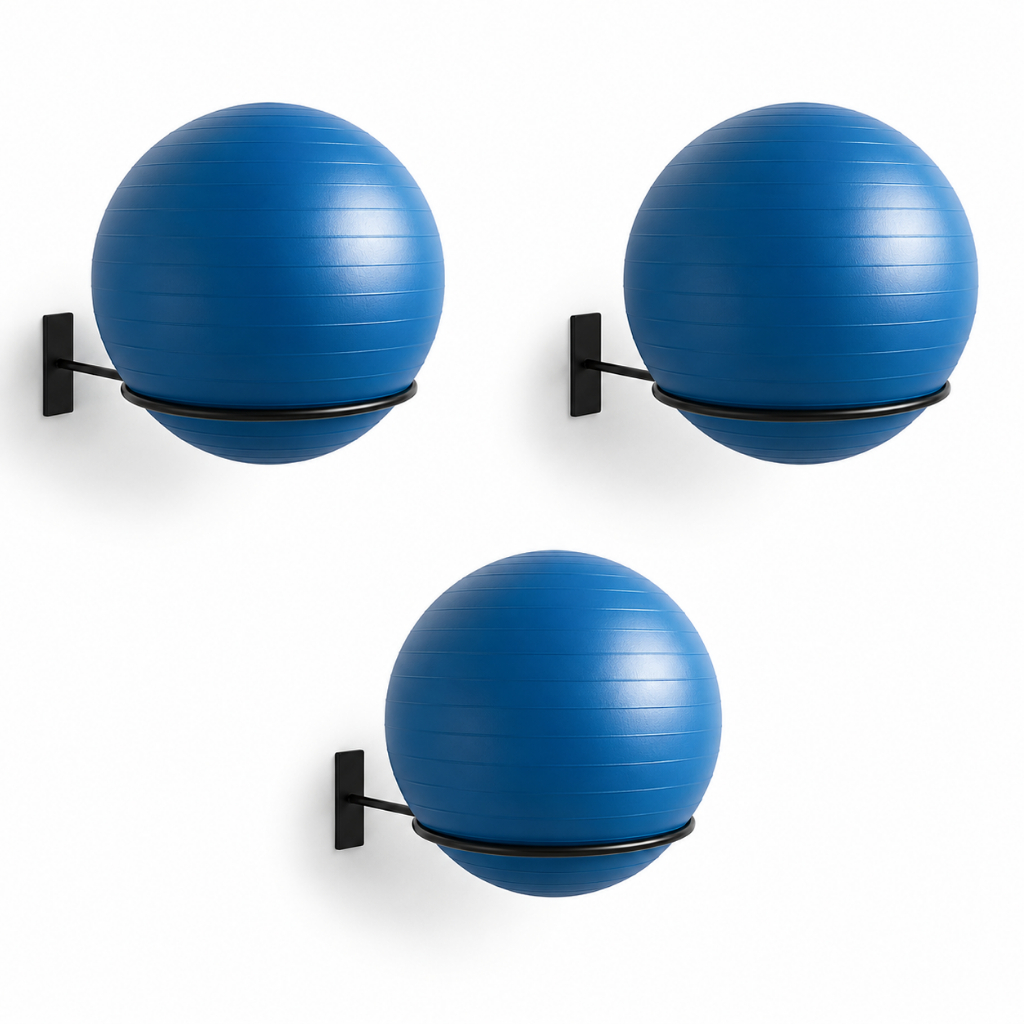 Kit 03 Suporte Bola Pilates Suiça + Parafuso E Buchas Reforçado