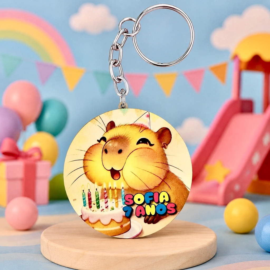 Kit Chaveiro CAPIVARA PERSONALIZADO, para aniversário, decoração, festa, lembrancinhas