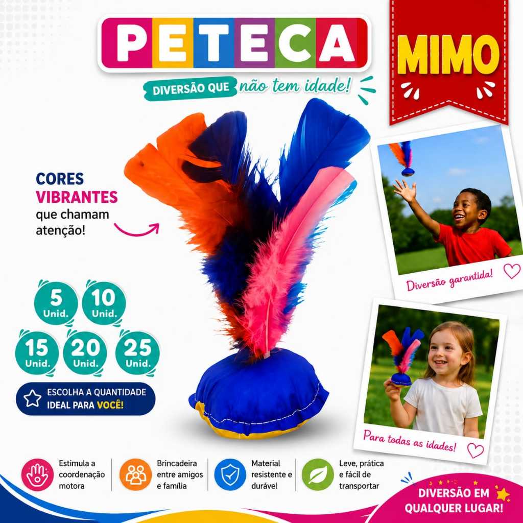 5 a 25 Peteca Infantil Prendas Festa Junina Brinquedo Lembrancinhas Aniversário Cores Diversas Top