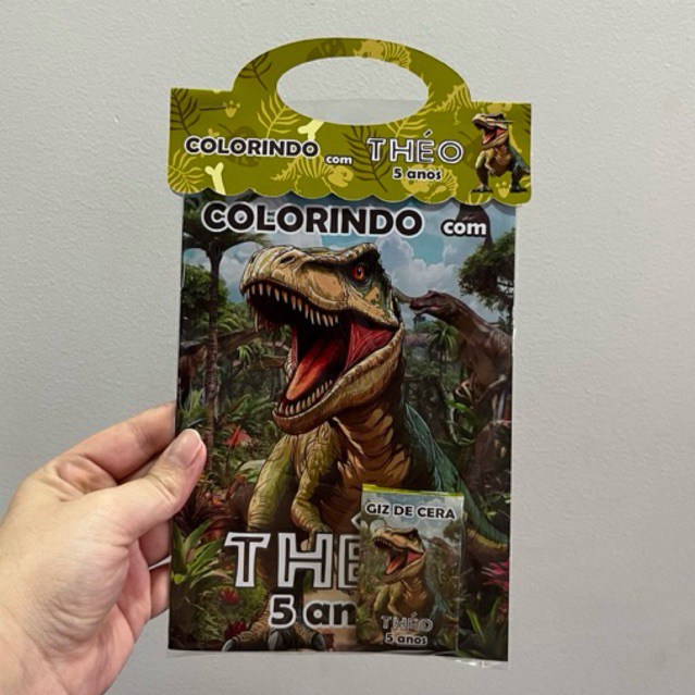 Revistinha de Colorir Jurassic Park Dinossauros Personalizado - Lembrancinha de Aniversário livrinho desenho nome idade