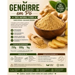 Gengibre em Pó 100% Puro - 250g - 500g - 1Kg
