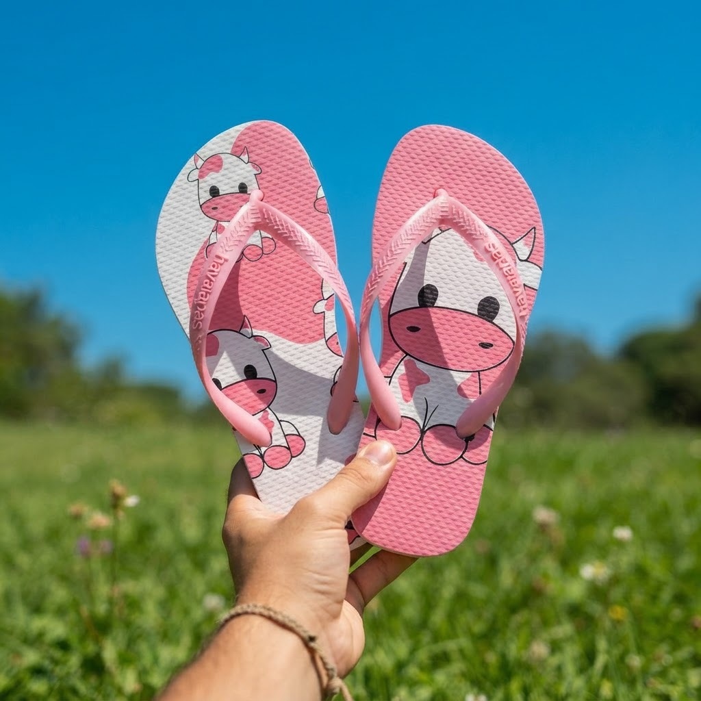 Chinelo Infantil Feminino Borracha Antiderrapante Confortável Durável Resistente Estampado para Menina