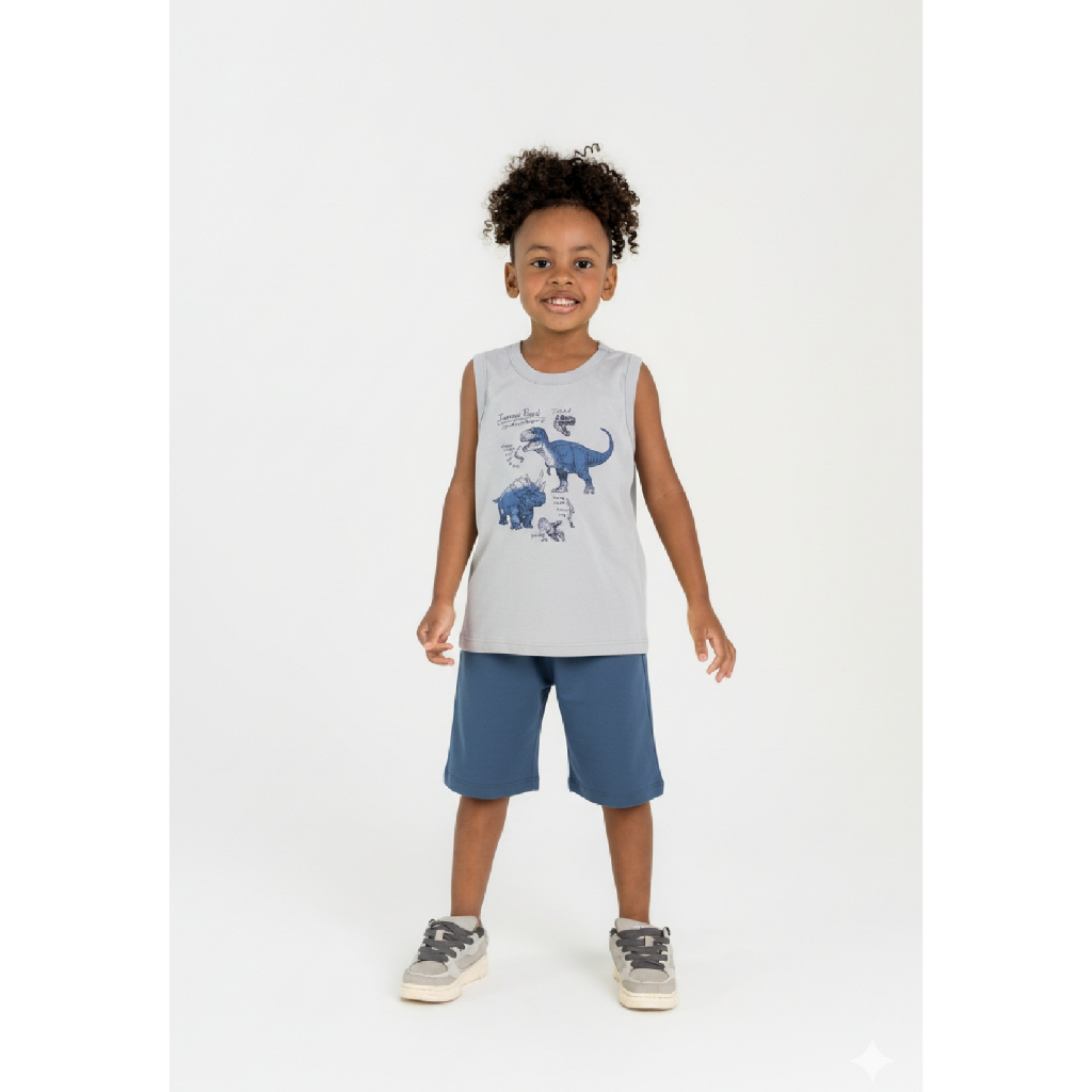 Conjunto para Menino com Regata Estampada e Bermuda Guloseima