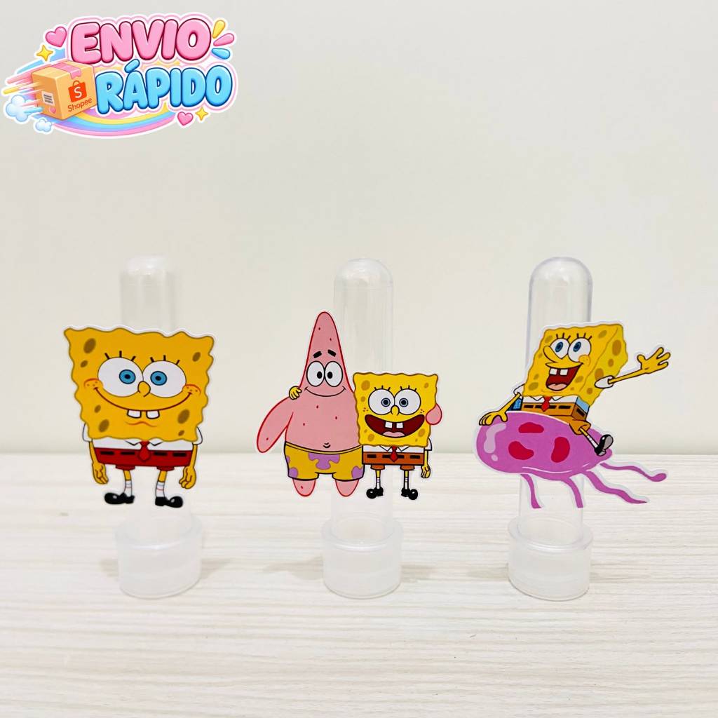 Aplique para Tubete Bob esponja / Bob esponja / Lembrancinhas Personalizadas / Festa Infantil