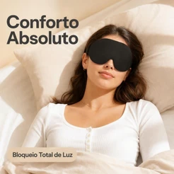 Máscara ocular 3D 360° total escuro confortável para soneca e viagem