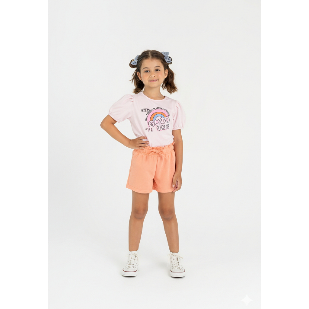 Conjunto Infantil Menina com Blusa e Shorts Guloseima