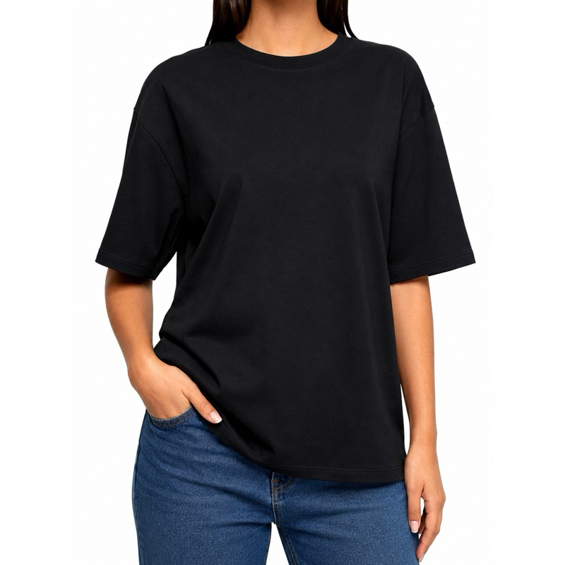 Camiseta Oversized Feminina Premium 100% Algodão Fio 30.1 Lisa Básica Streetwear