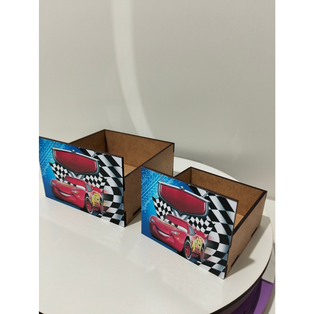 Centro de Mesa Cachepot Carros McQueen MDF Lembrancinha Festa Infantil Aniversário Decoração