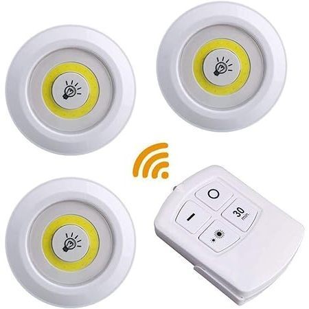 Kit 3 Lâmpadas Luminária Led Controle Sem Fio Spot Remoto 15w
