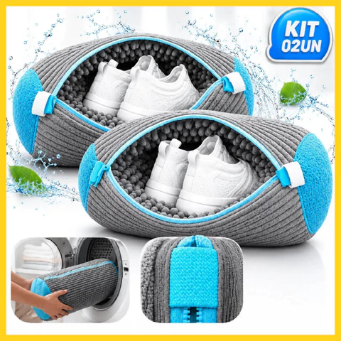 Kit 2 Sacos Lavagem Tênis Limpeza Sapatos Máquina De Lavar Qualidade Premium