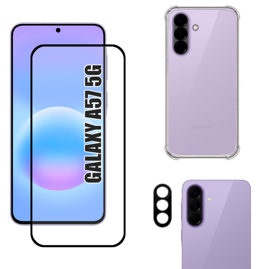 Kit Para Galaxy A57 5g | Película 3D - Capa Anti Shock - Película Para Câmera