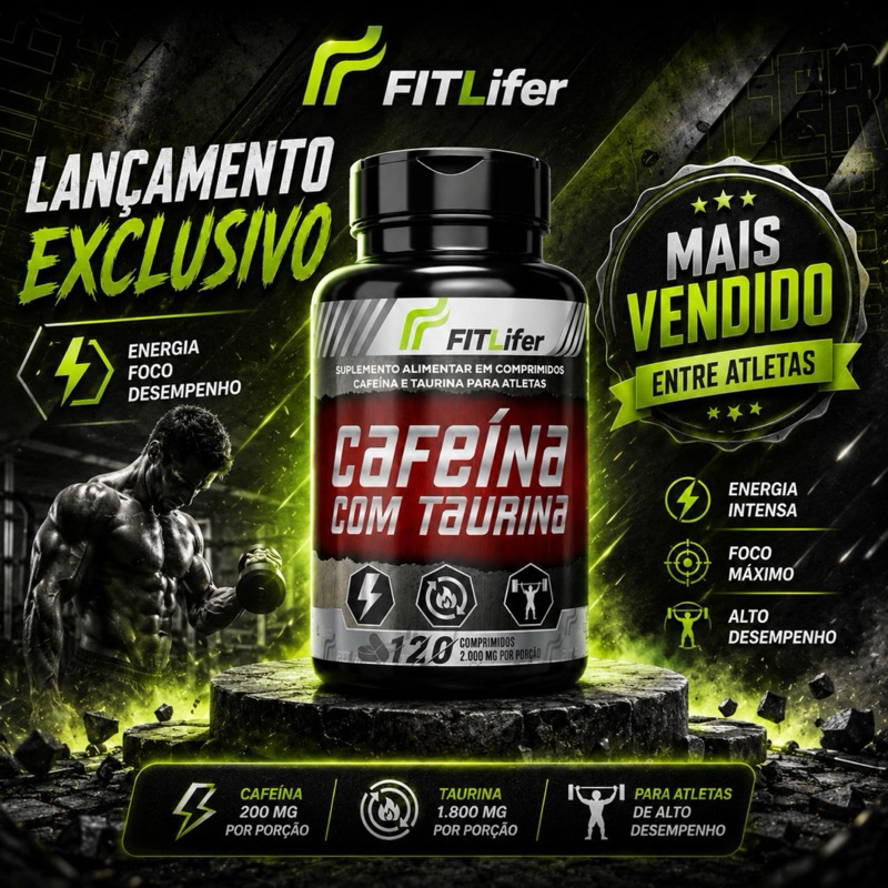 Cafeína com Taurina 1g | 120 Comprimidos | Suplemento Alimentar Energia e Disposição