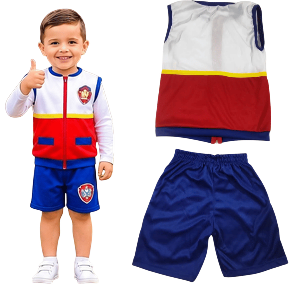 Fantasia infantil Menino Ryder da Patrulha Canina Conjunto Colete + Short Veste 2 á 8 anos — imagem 2 de 2