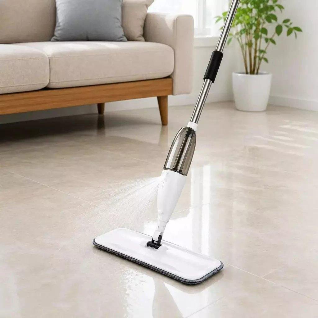 Mop Spray com Microfibra Refilável - Giratório e Cabo Ergonômico, Limpeza Rápida e Prática