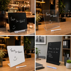 Mini Lousa Quadro Anotacao Porta Recado Para Escritório Aviso De Mesa Acrilico