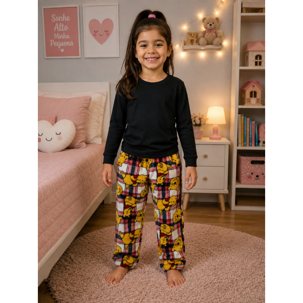 Calça Soft Infantil Quentinha Macia e Confortável  Estampas Sortidas