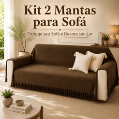Kit 2 Mantas Para Sofá 4,00M x 1,80M / 3,00M x 1,80 / 2,40 x 1,80 / 2,10 x 1,20 King Luxuosa Gigante Decora