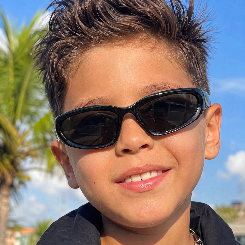 Óculos De Sol Masculino Infantil Design Esporte Luxo Vintage Tendência Y2k Steam Punk