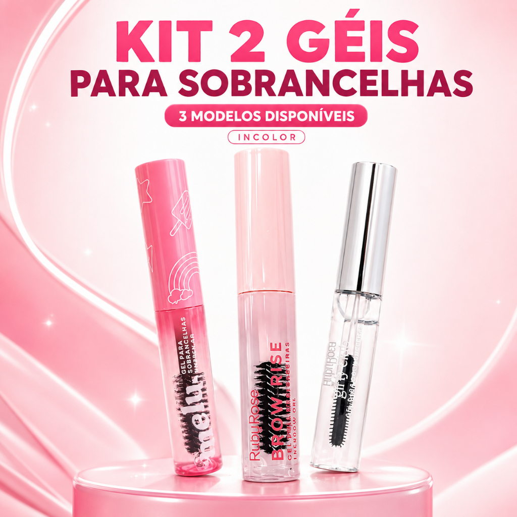Kit 2 Gel Para Sobrancelhas Inclor Melu /BROW RISE - Ruby Rose Best Sell