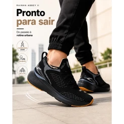 Tênis Masculino Rainha Abbey II Básico Leve Academia Corrida Caminhada Treino