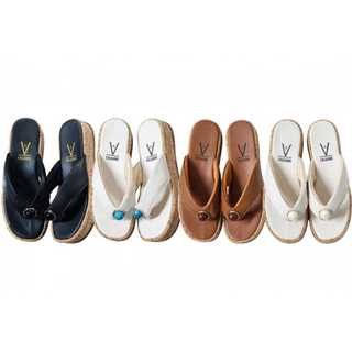 Chinelo Plataforma Feminino Anabela Dedo - Rasteira Cortiça com Pedra