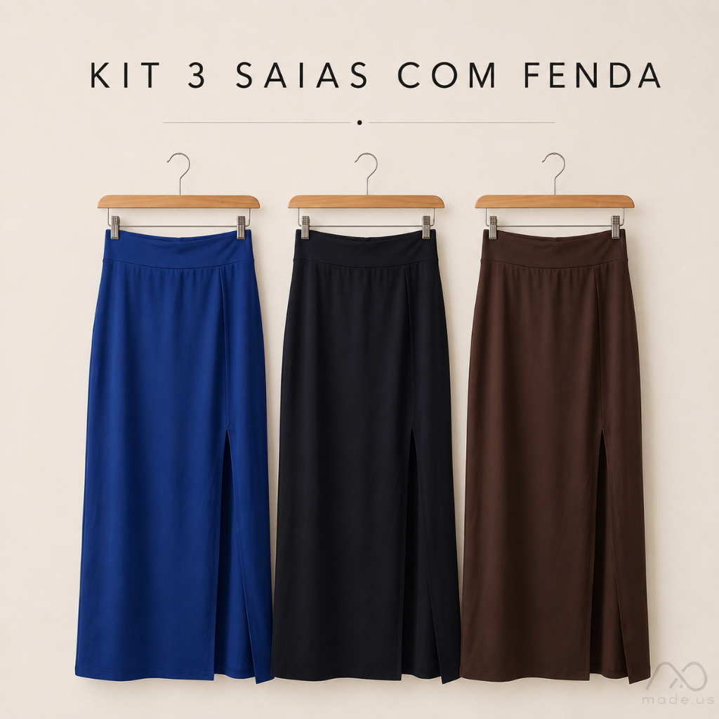 Saia Longa Feminina Fenda Suplex Longuete Modinha Verão Blogueira Moda Gringa