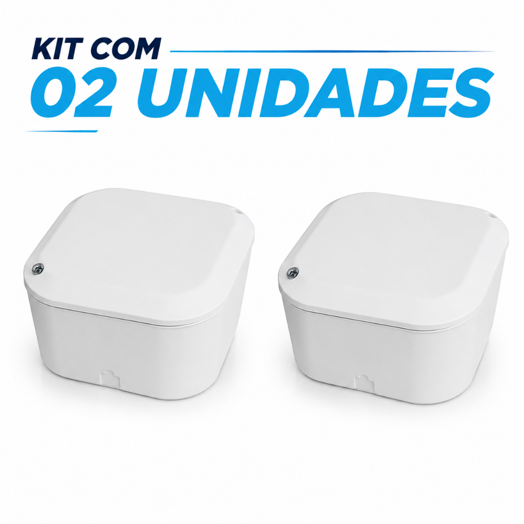 Kit com 2 Caixas Vedadas de Passagem para Câmera de Segurança Reforçada