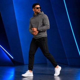 Conjunto Masculino Dry Fit Premium Jaqueta com Capuz + Calça Jogger Esportiva Academia