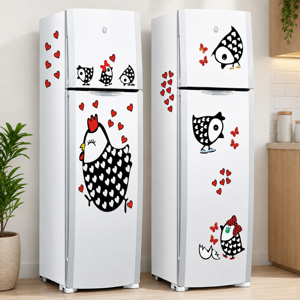 Kit Adesivo Decorativo Pintinhos Carijó + Adesivo Galinha Carijó