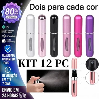KIT 12 Pcs Porta Perfume Recarregavel Portatil Spray 5ml