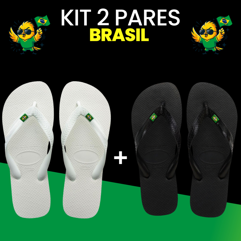 Chinelo Bandeira do Brasil Premium Unissex 100% Borracha SBR Resistente Confortável Durável Macio Leve Envio Rápido