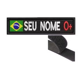 Tarjeta de Identificação Personalizada com Velcro e Bandeira do Brasil